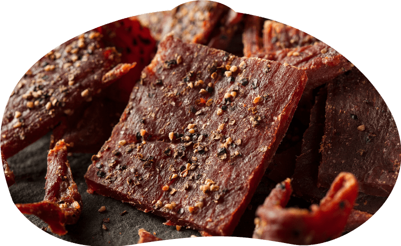 Dried Peppered Beef Jerky Cut in Strips<br />
